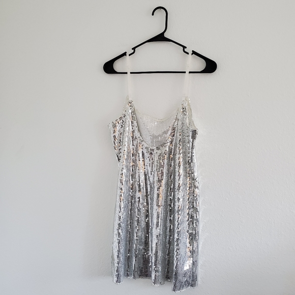 Free People Silver Sequined Blouse - Picture 2 of 4